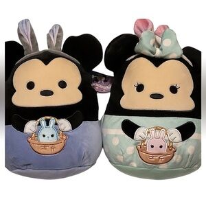 Squishmallow Easter Mickey and Minnie Mouse Plush Set - 8 inch - Brand New